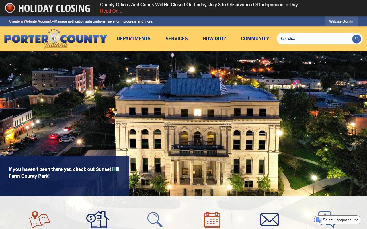Porter County court records county official website